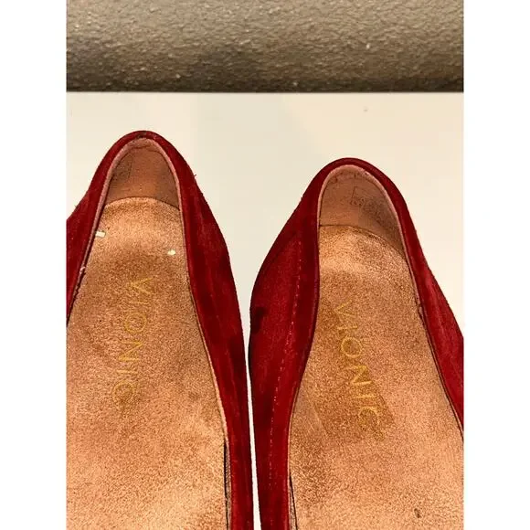 Vionic Red Suede Penny Loafers - Picture 7 of 9